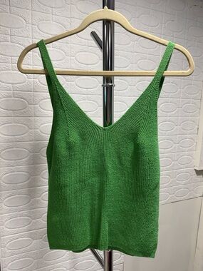 Anthropologie Maeve Bright Green Knit Tank